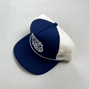 Vintage Fire Department Hat Snapback Trucker Navy Blue Rio Vista California 80s